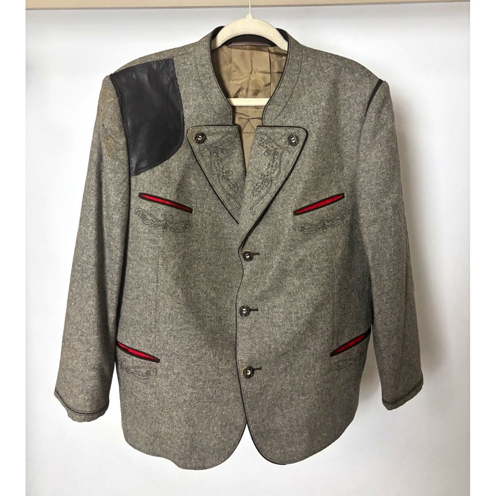 Vintage Gaenslen & Völter Loden Wool Trachten Hunting Jacket Bavarian Mens 27
